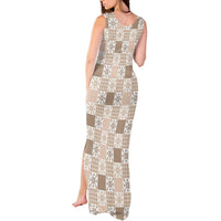 Hawaiian Palaka Quilt Pattern Tank Maxi Dress Hawaii Culture Pineapple LT9 - Polynesian Pride