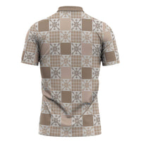 Hawaiian Palaka Quilt Pattern Zipper Polo Shirt Hawaii Culture Pineapple LT9 - Polynesian Pride