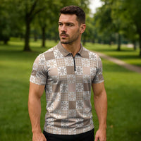 Hawaiian Palaka Quilt Pattern Zipper Polo Shirt Hawaii Culture Pineapple LT9 - Polynesian Pride