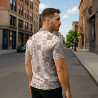 Hawaiian Palaka Quilt Pattern Zipper Polo Shirt Hawaii Culture Pineapple LT9 - Polynesian Pride
