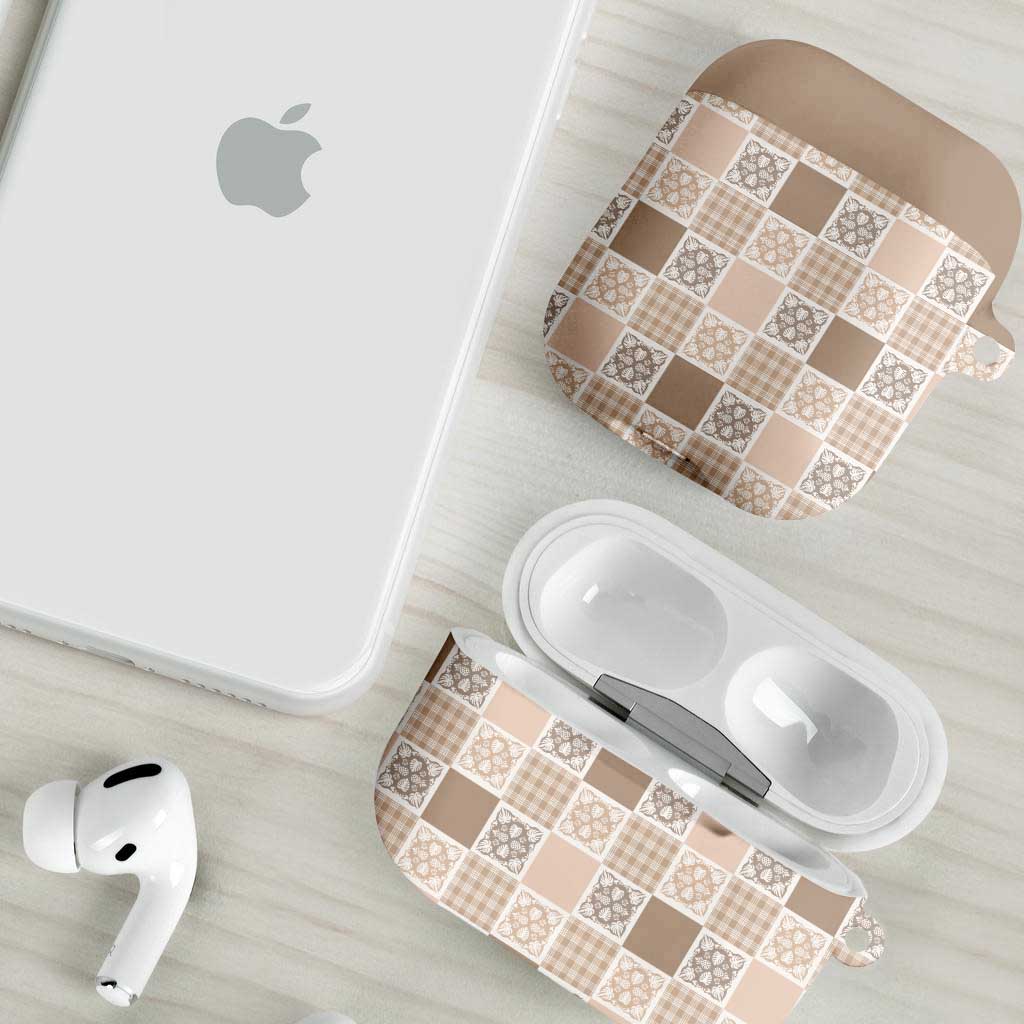 Hawaiian Palaka Quilt Pattern AirPods Case Hawaii Culture Tropical Flowers Mix LT9 - Polynesian Pride