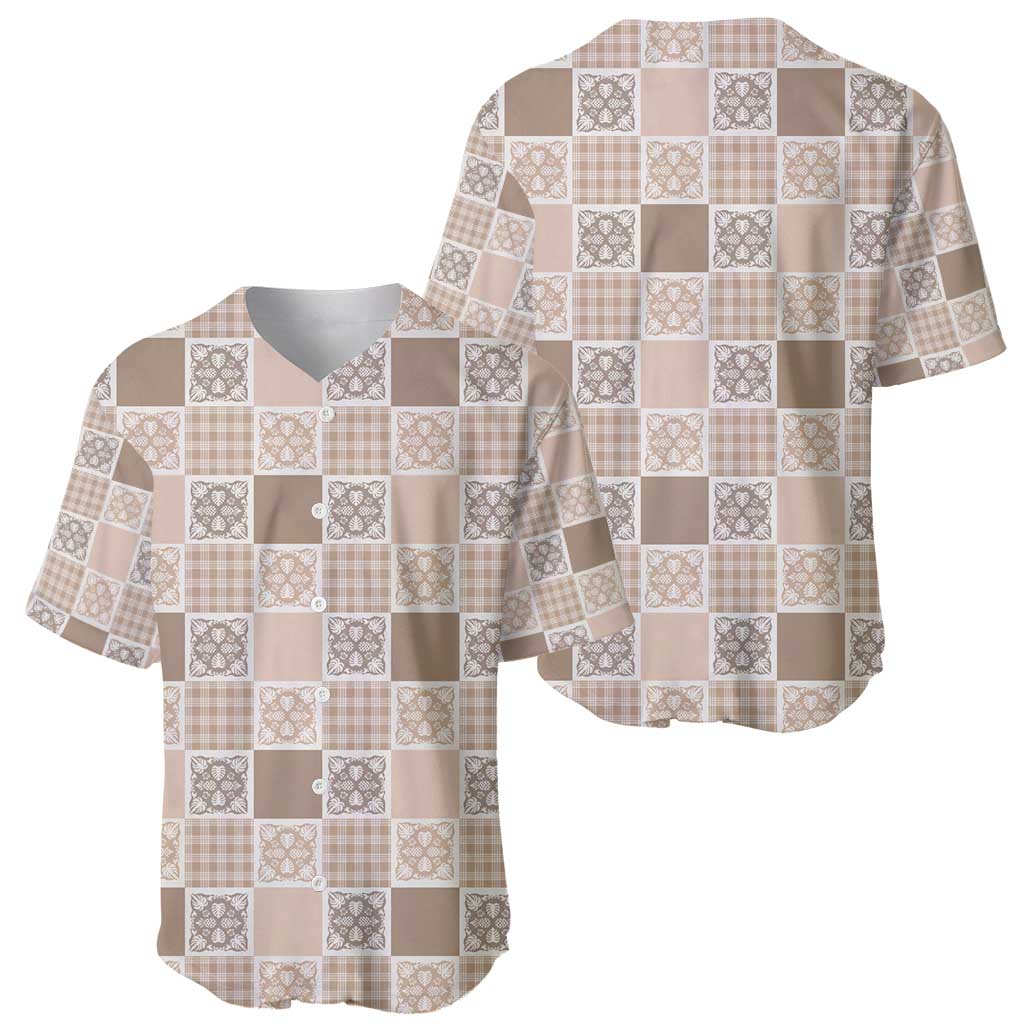 Hawaiian Palaka Quilt Pattern Baseball Jersey Hawaii Culture Tropical Flowers Mix LT9 - Polynesian Pride