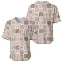 Hawaiian Palaka Quilt Pattern Baseball Jersey Hawaii Culture Tropical Flowers Mix LT9 - Polynesian Pride