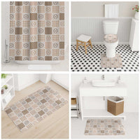 Hawaiian Palaka Quilt Pattern Bathroom Set Hawaii Culture Tropical Flowers Mix LT9 - Polynesian Pride