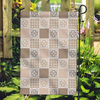 Hawaiian Palaka Quilt Pattern Garden Flag Hawaii Culture Tropical Flowers Mix LT9 Garden Flag Beige - Polynesian Pride