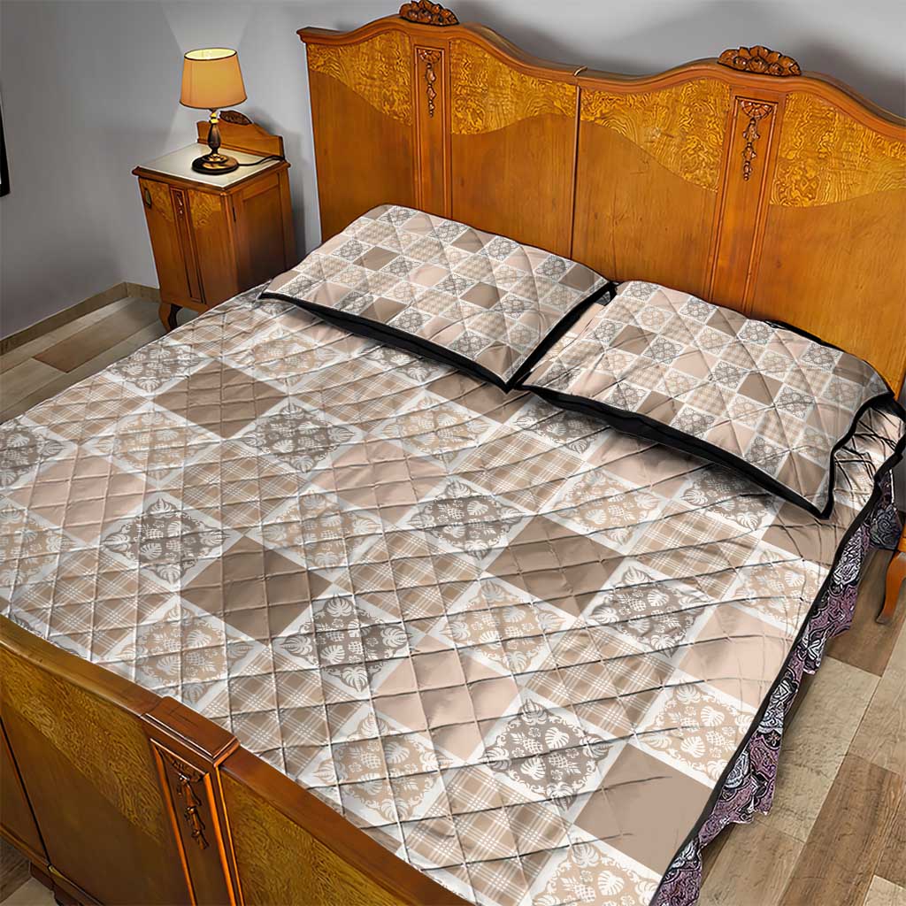 Hawaiian Palaka Quilt Pattern Quilt Bed Set Hawaii Culture Tropical Flowers Mix LT9 - Polynesian Pride