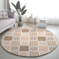 Hawaiian Palaka Quilt Pattern Round Carpet Hawaii Culture Tropical Flowers Mix LT9 - Polynesian Pride