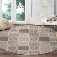 Hawaiian Palaka Quilt Pattern Round Carpet Hawaii Culture Tropical Flowers Mix LT9 - Polynesian Pride