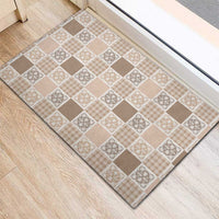 Hawaiian Palaka Quilt Pattern Rubber Doormat Hawaii Culture Tropical Flowers Mix LT9 - Polynesian Pride