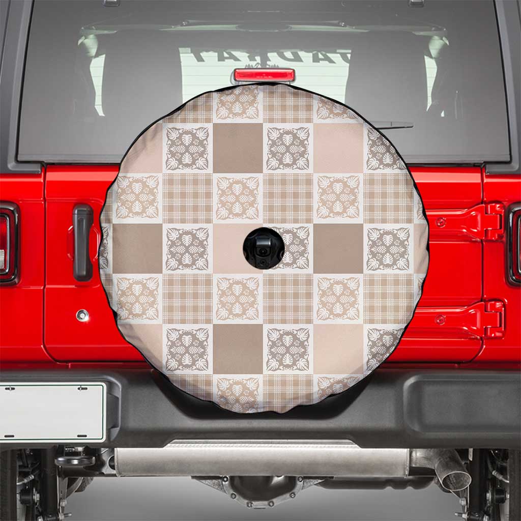 Hawaiian Palaka Quilt Pattern Spare Tire Cover Hawaii Culture Tropical Flowers Mix LT9 - Polynesian Pride