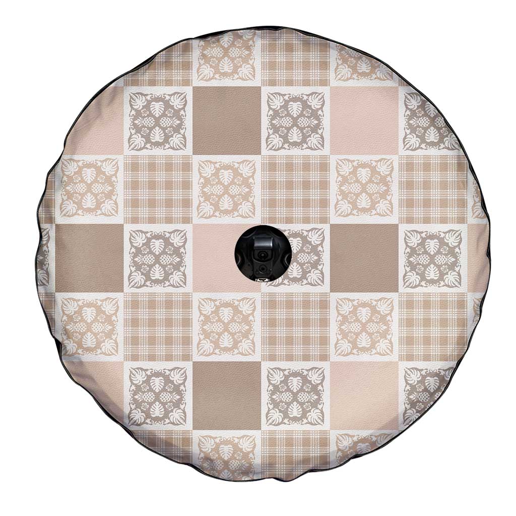Hawaiian Palaka Quilt Pattern Spare Tire Cover Hawaii Culture Tropical Flowers Mix LT9 - Polynesian Pride