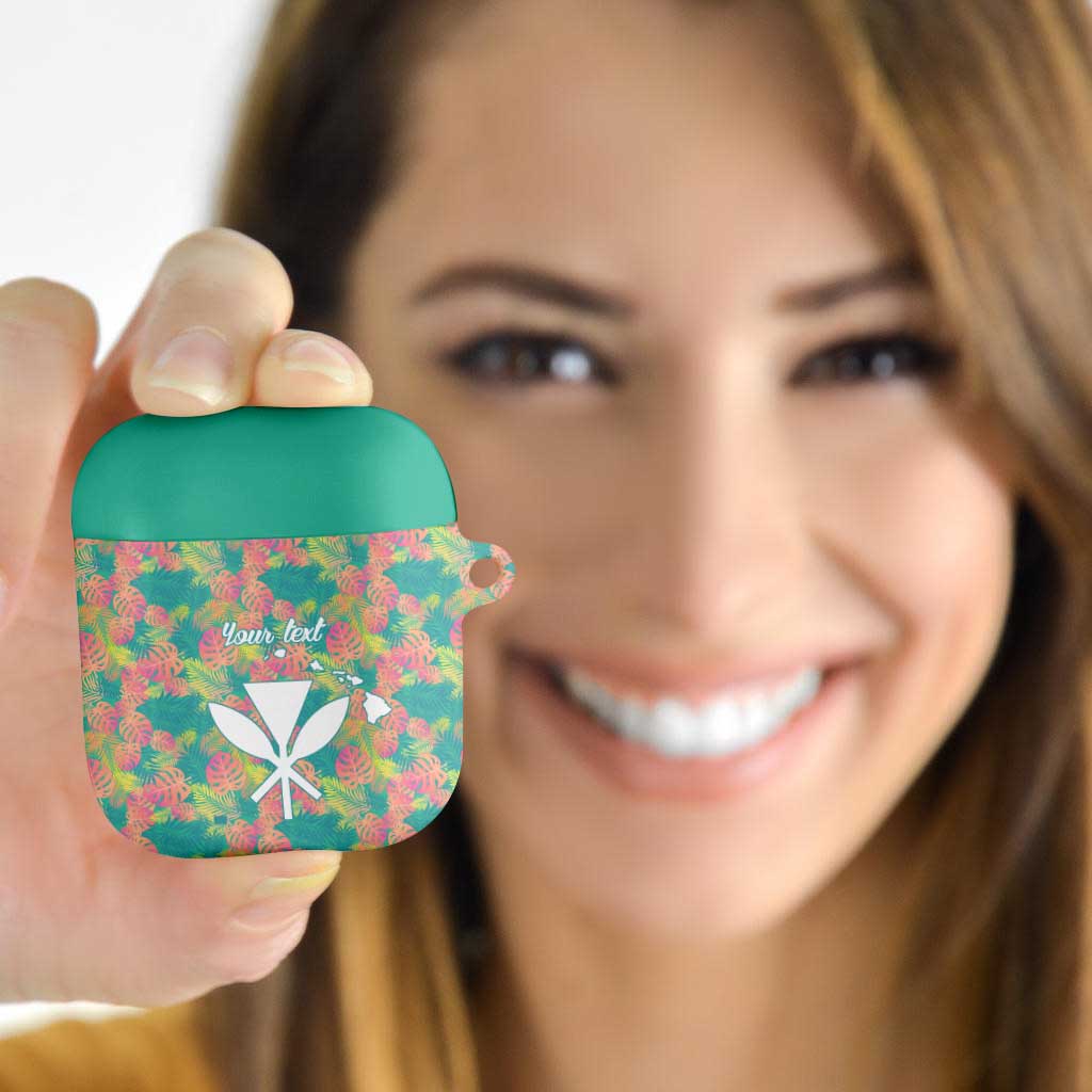 Personalised Seamless Hawaiian Quilt Pattern AirPods Case Hawaii Culture Palm Leaf Tropical LT9 Beige - Polynesian Pride