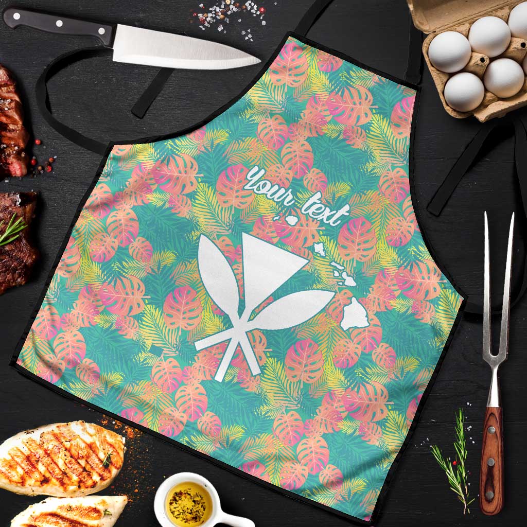 Personalised Seamless Hawaiian Quilt Pattern Apron Hawaii Culture Palm Leaf Tropical LT9 Beige - Polynesian Pride