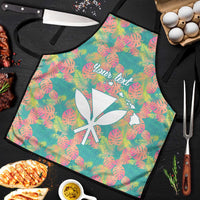 Personalised Seamless Hawaiian Quilt Pattern Apron Hawaii Culture Palm Leaf Tropical LT9 Beige - Polynesian Pride