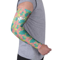 Personalised Seamless Hawaiian Quilt Pattern Arm Sleeves Hawaii Culture Palm Leaf Tropical LT9 - Polynesian Pride