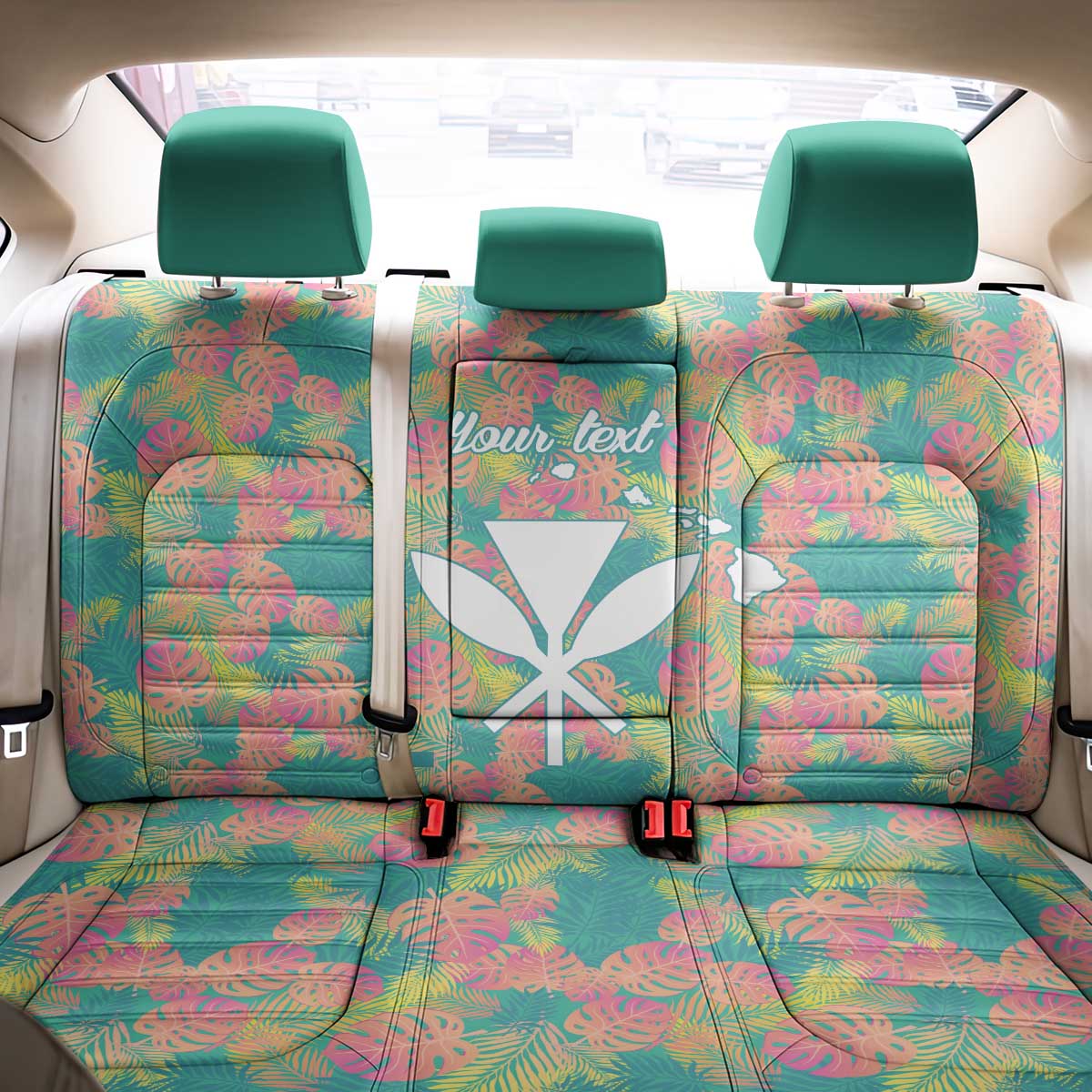 Personalised Seamless Hawaiian Quilt Pattern Back Car Seat Cover Hawaii Culture Palm Leaf Tropical LT9 - Polynesian Pride