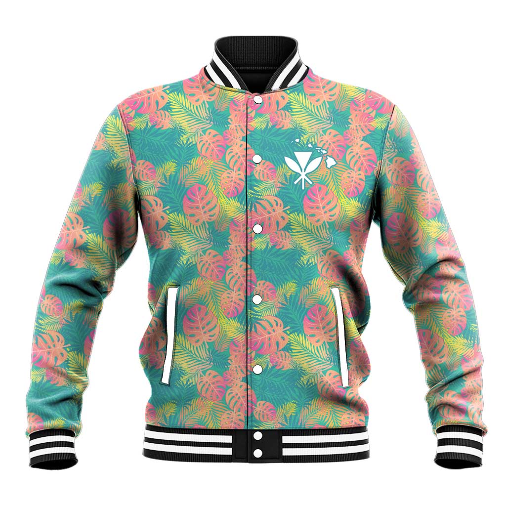 Personalised Seamless Hawaiian Quilt Pattern Baseball Jacket Hawaii Culture Palm Leaf Tropical LT9 Unisex Beige - Polynesian Pride