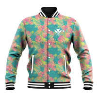 Personalised Seamless Hawaiian Quilt Pattern Baseball Jacket Hawaii Culture Palm Leaf Tropical LT9 Unisex Beige - Polynesian Pride