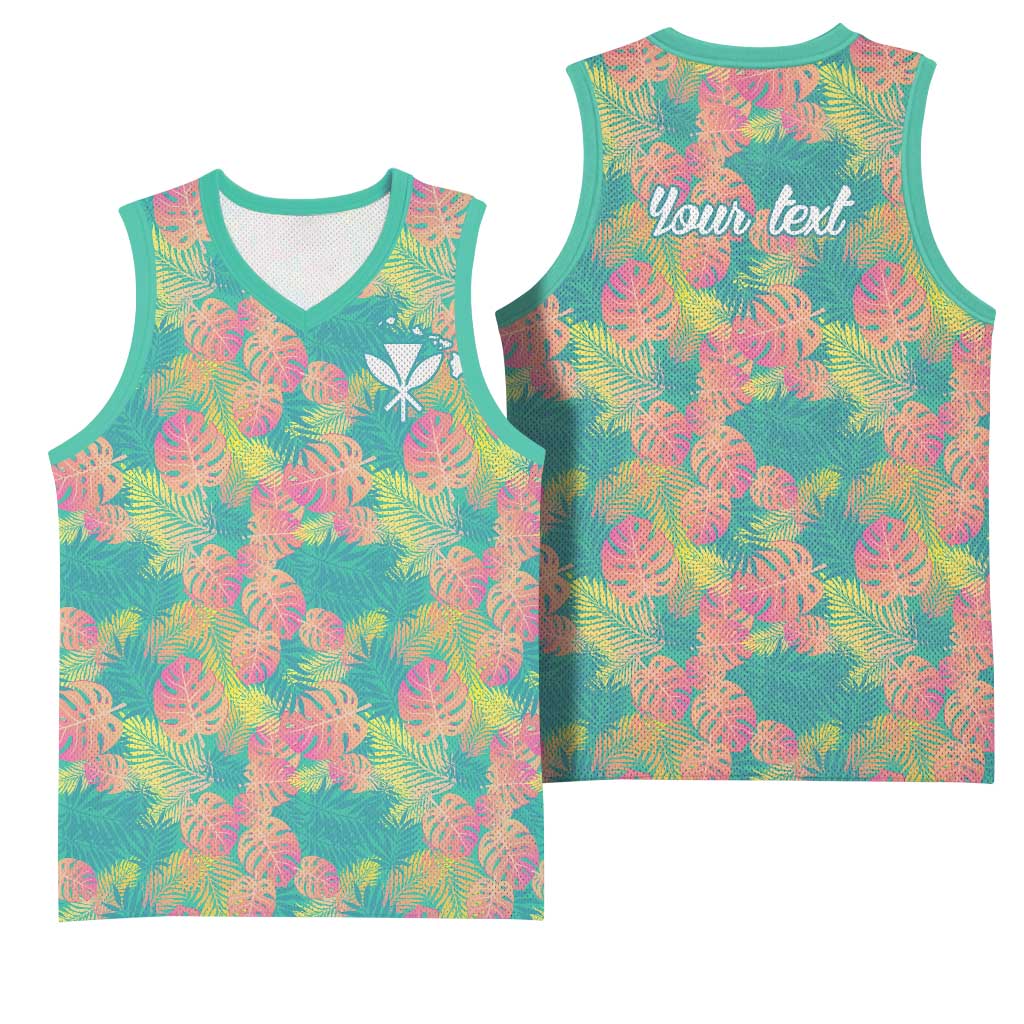 Personalised Seamless Hawaiian Quilt Pattern Basketball Jersey Hawaii Culture Palm Leaf Tropical LT9 - Polynesian Pride