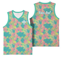 Personalised Seamless Hawaiian Quilt Pattern Basketball Jersey Hawaii Culture Palm Leaf Tropical LT9 - Polynesian Pride