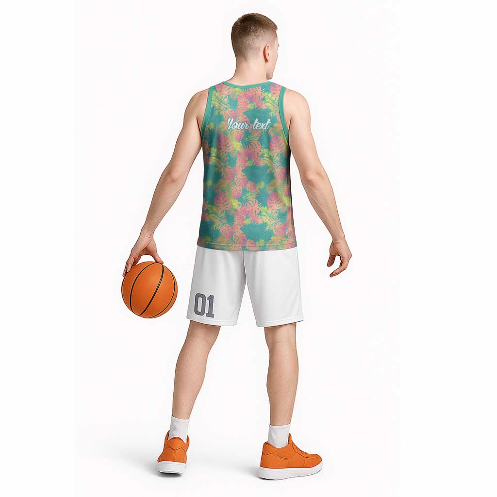 Personalised Seamless Hawaiian Quilt Pattern Basketball Jersey Hawaii Culture Palm Leaf Tropical LT9 - Polynesian Pride