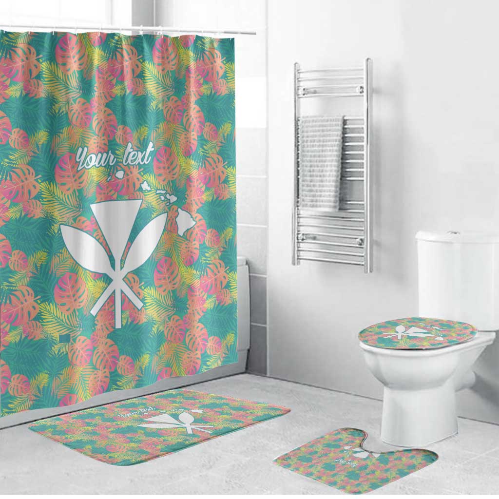 Personalised Seamless Hawaiian Quilt Pattern Bathroom Set Hawaii Culture Palm Leaf Tropical LT9 Bathroom Set (4 pcs) Beige - Polynesian Pride