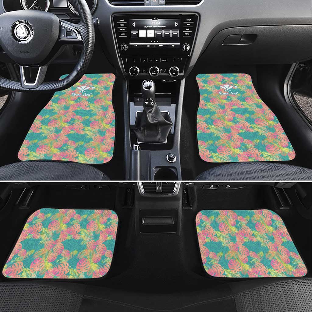 Personalised Seamless Hawaiian Quilt Pattern Car Mats Hawaii Culture Palm Leaf Tropical LT9 Set 4pcs Beige - Polynesian Pride