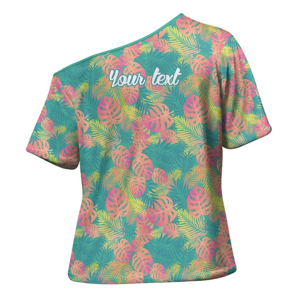Personalised Seamless Hawaiian Quilt Pattern Cross Shoulder Shirt Hawaii Culture Palm Leaf Tropical LT9 - Polynesian Pride