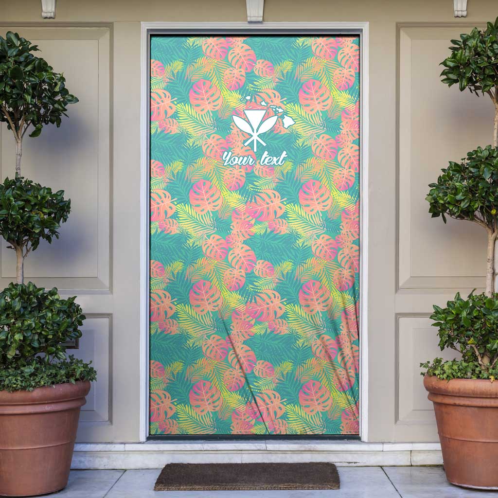 Personalised Seamless Hawaiian Quilt Pattern Door Cover Hawaii Culture Palm Leaf Tropical LT9 Beige - Polynesian Pride