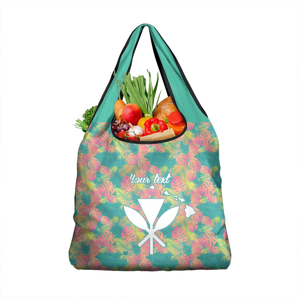 Personalised Seamless Hawaiian Quilt Pattern Grocery Bag Hawaii Culture Palm Leaf Tropical LT9 1-pack One Size Beige - Polynesian Pride