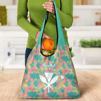 Personalised Seamless Hawaiian Quilt Pattern Grocery Bag Hawaii Culture Palm Leaf Tropical LT9 - Polynesian Pride