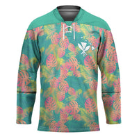 Personalised Seamless Hawaiian Quilt Pattern Hockey Jersey Hawaii Culture Palm Leaf Tropical LT9 Unisex Beige - Polynesian Pride