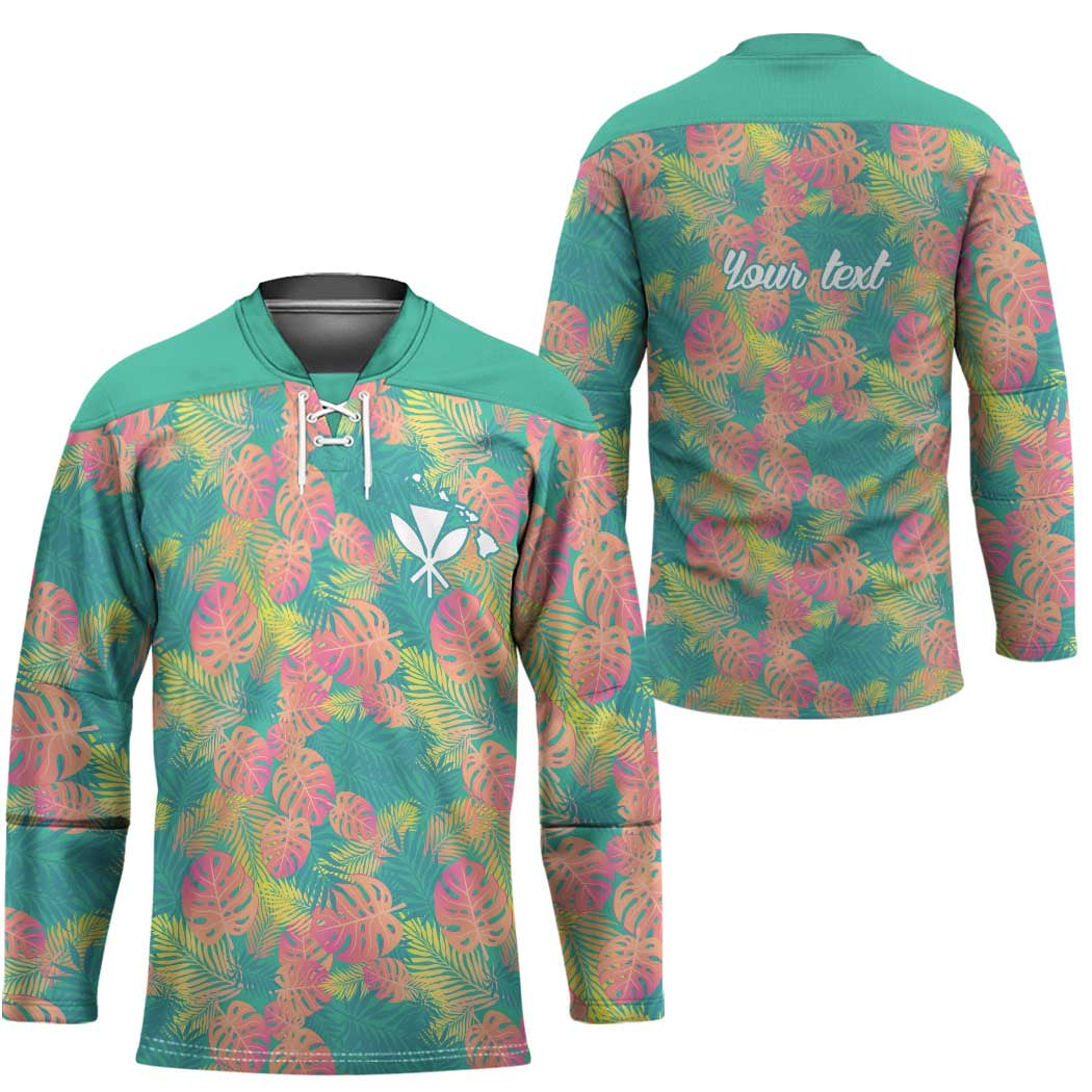 Personalised Seamless Hawaiian Quilt Pattern Hockey Jersey Hawaii Culture Palm Leaf Tropical LT9 - Polynesian Pride