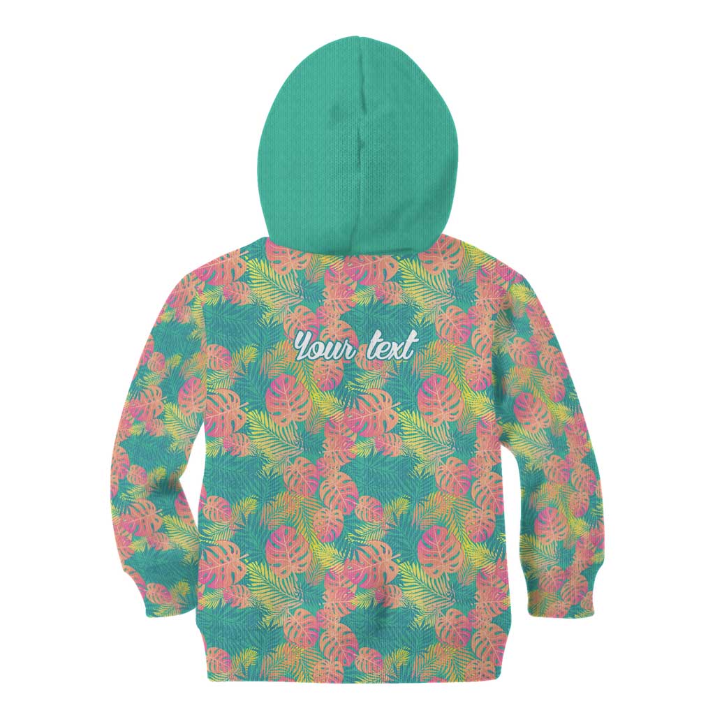 Personalised Seamless Hawaiian Quilt Pattern Kid Hoodie Hawaii Culture Palm Leaf Tropical LT9 - Polynesian Pride