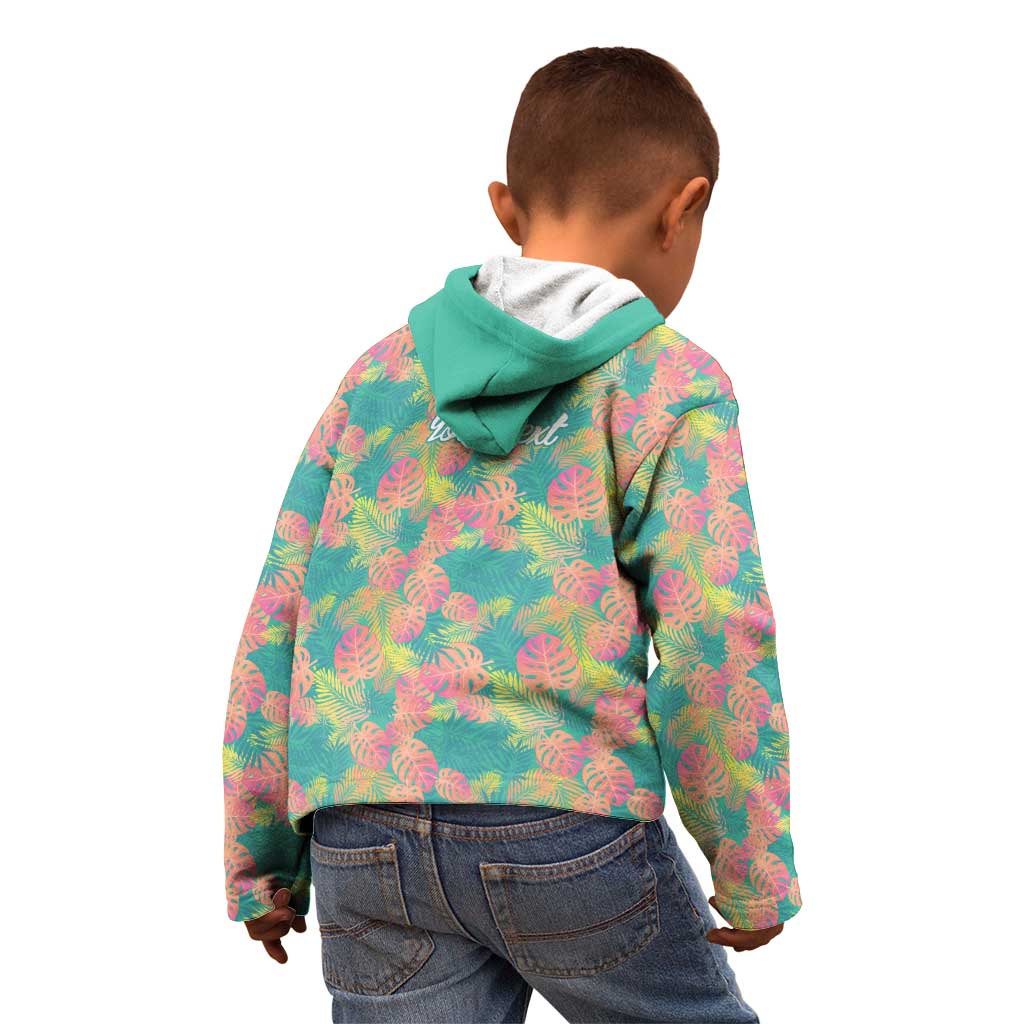 Personalised Seamless Hawaiian Quilt Pattern Kid Hoodie Hawaii Culture Palm Leaf Tropical LT9 - Polynesian Pride