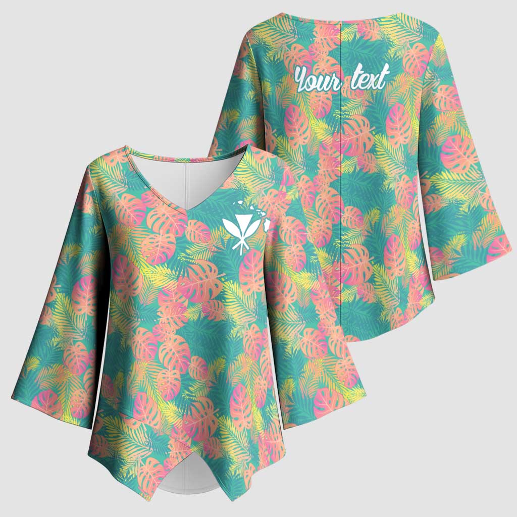 Personalised Seamless Hawaiian Quilt Pattern Kimono Sleeve Blouse Hawaii Culture Palm Leaf Tropical LT9 - Polynesian Pride