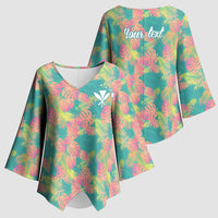 Personalised Seamless Hawaiian Quilt Pattern Kimono Sleeve Blouse Hawaii Culture Palm Leaf Tropical LT9 - Polynesian Pride