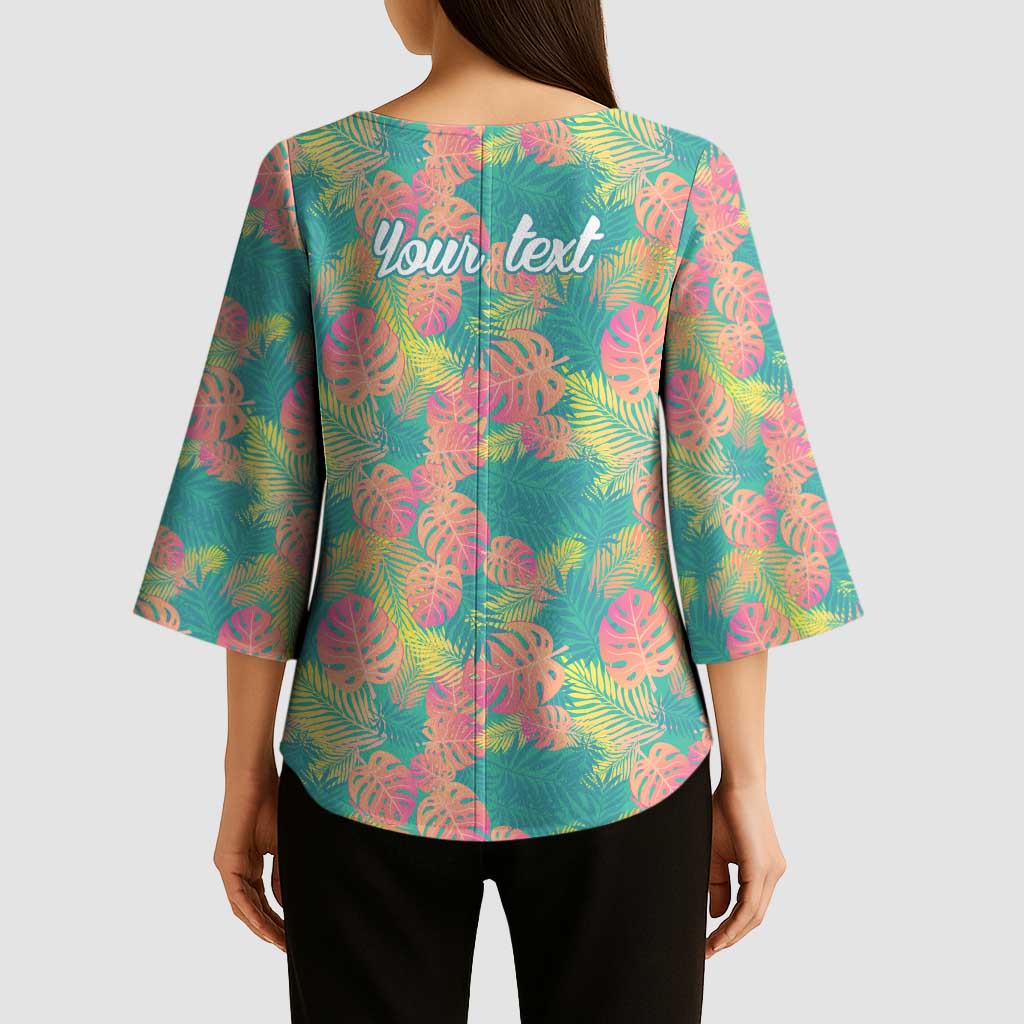 Personalised Seamless Hawaiian Quilt Pattern Kimono Sleeve Blouse Hawaii Culture Palm Leaf Tropical LT9 - Polynesian Pride