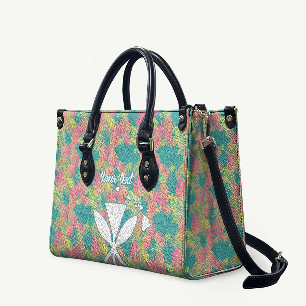 Personalised Seamless Hawaiian Quilt Pattern Leather Bag Hawaii Culture Palm Leaf Tropical LT9 Beige - Polynesian Pride