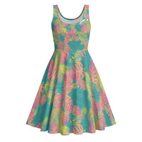 Personalised Seamless Hawaiian Quilt Pattern Midi Dress Hawaii Culture Palm Leaf Tropical LT9 Beige - Polynesian Pride