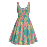 Personalised Seamless Hawaiian Quilt Pattern Midi Dress Hawaii Culture Palm Leaf Tropical LT9 - Polynesian Pride