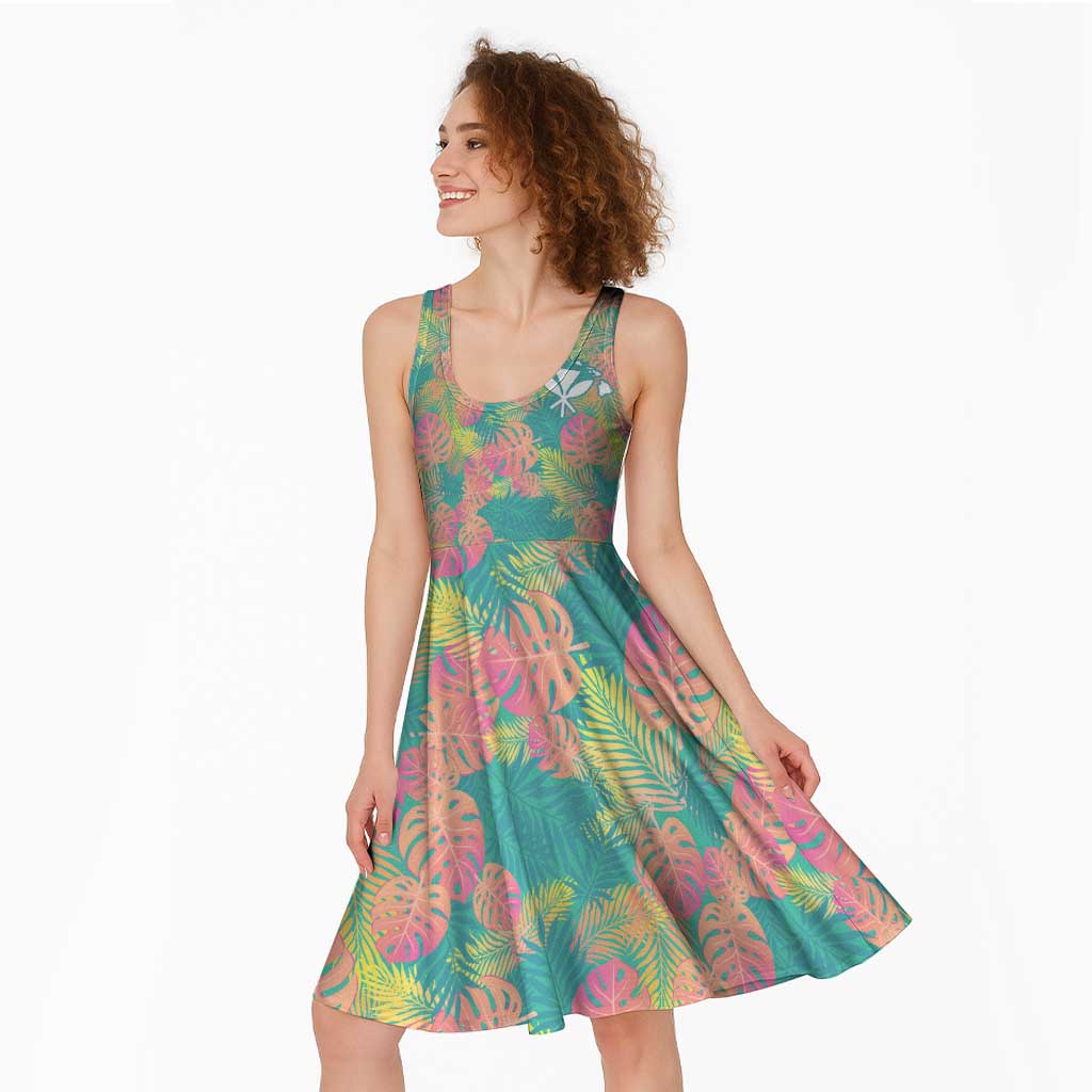Personalised Seamless Hawaiian Quilt Pattern Midi Dress Hawaii Culture Palm Leaf Tropical LT9 - Polynesian Pride