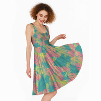 Personalised Seamless Hawaiian Quilt Pattern Midi Dress Hawaii Culture Palm Leaf Tropical LT9 - Polynesian Pride
