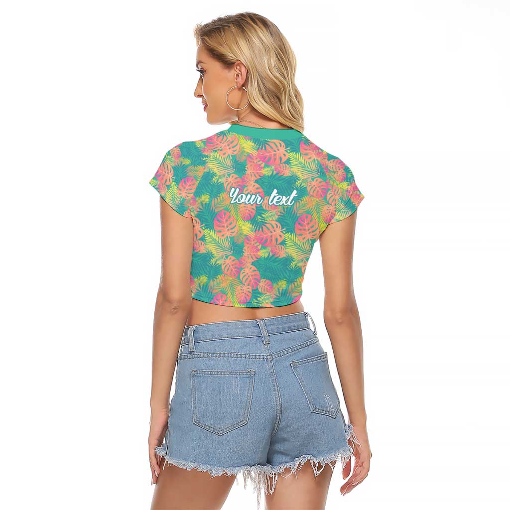 Personalised Seamless Hawaiian Quilt Pattern Raglan Cropped T Shirt Hawaii Culture Palm Leaf Tropical LT9 - Polynesian Pride