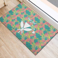 Personalised Seamless Hawaiian Quilt Pattern Rubber Doormat Hawaii Culture Palm Leaf Tropical LT9 - Polynesian Pride