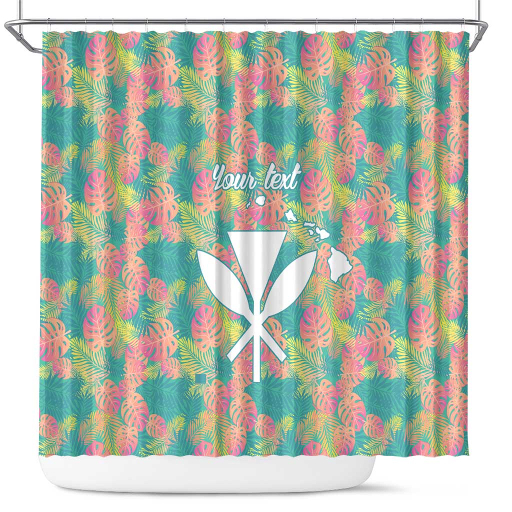 Personalised Seamless Hawaiian Quilt Pattern Shower Curtain Hawaii Culture Palm Leaf Tropical LT9 Beige - Polynesian Pride