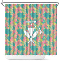 Personalised Seamless Hawaiian Quilt Pattern Shower Curtain Hawaii Culture Palm Leaf Tropical LT9 Beige - Polynesian Pride