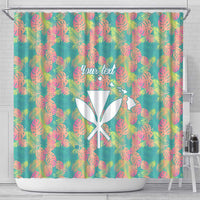 Personalised Seamless Hawaiian Quilt Pattern Shower Curtain Hawaii Culture Palm Leaf Tropical LT9 - Polynesian Pride