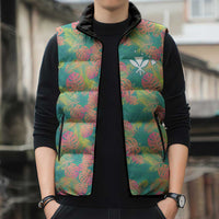 Personalised Seamless Hawaiian Quilt Pattern Sleeveless Puffer Jacket Hawaii Culture Palm Leaf Tropical LT9 - Polynesian Pride