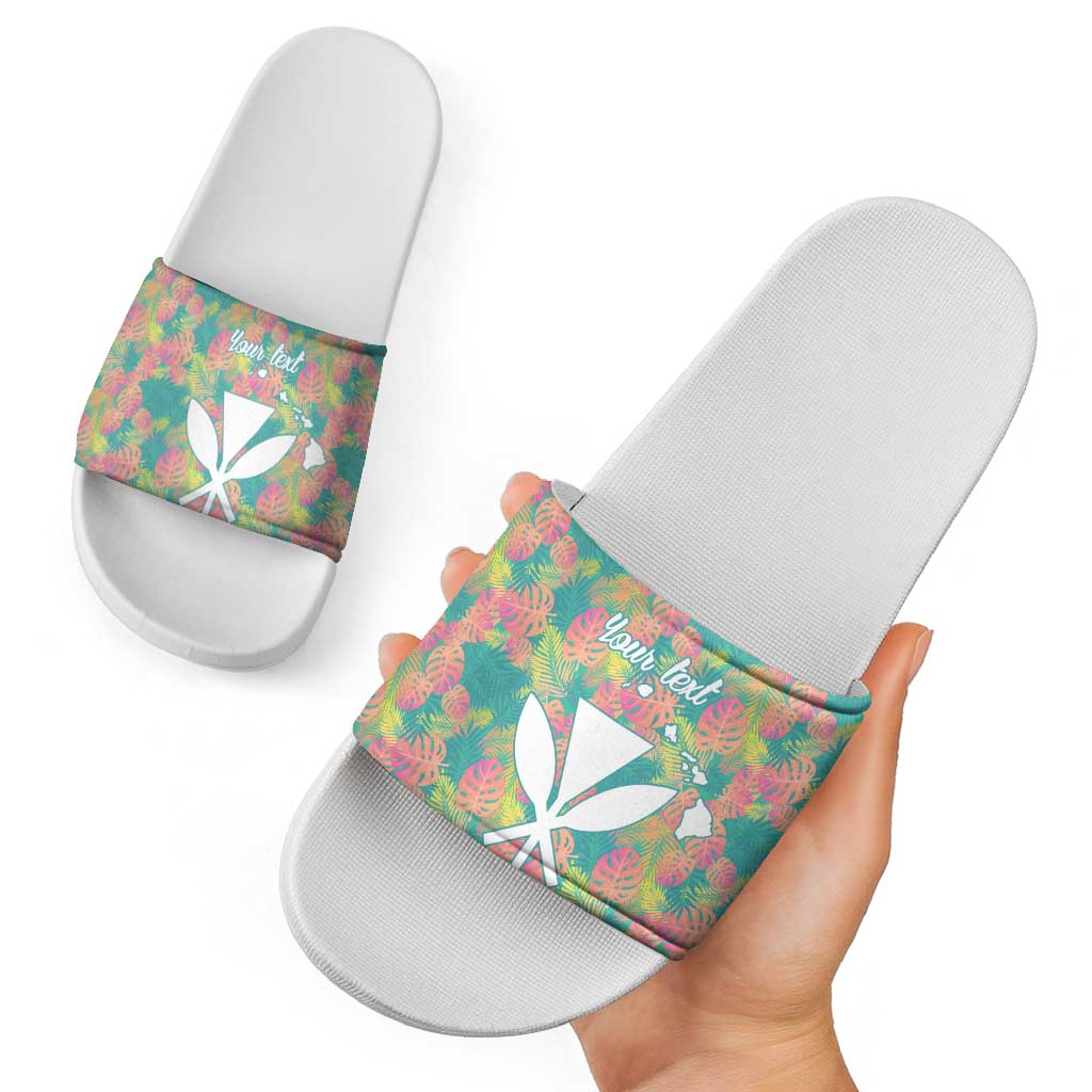 Personalised Seamless Hawaiian Quilt Pattern Slide Sandals Hawaii Culture Palm Leaf Tropical LT9 - Polynesian Pride